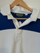 Vintage Timberland Rugby Polo Shirt Blue + White Stripe|M