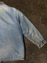 Vintage 60s Distressed Denim Blanket Lined Chore Coat|Large