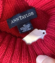 Vintage Ann Taylor Red Wool Knit Turtleneck Sweater|Xs/Small
