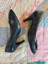 Vintage leather peep-toe star heels|8.5