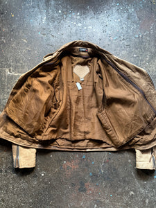 Vintage Diamond Leather light brown leather moto jacket | M