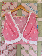 60’s pink shamrock blister crepe cotton crop top | medium