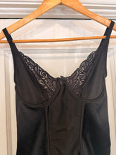 Vintage Black Nylon & Lace Bustier Corset | 34 B