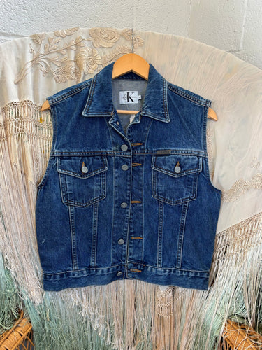 Vintage Calvin Klein Denim Vest | Tag Size Large