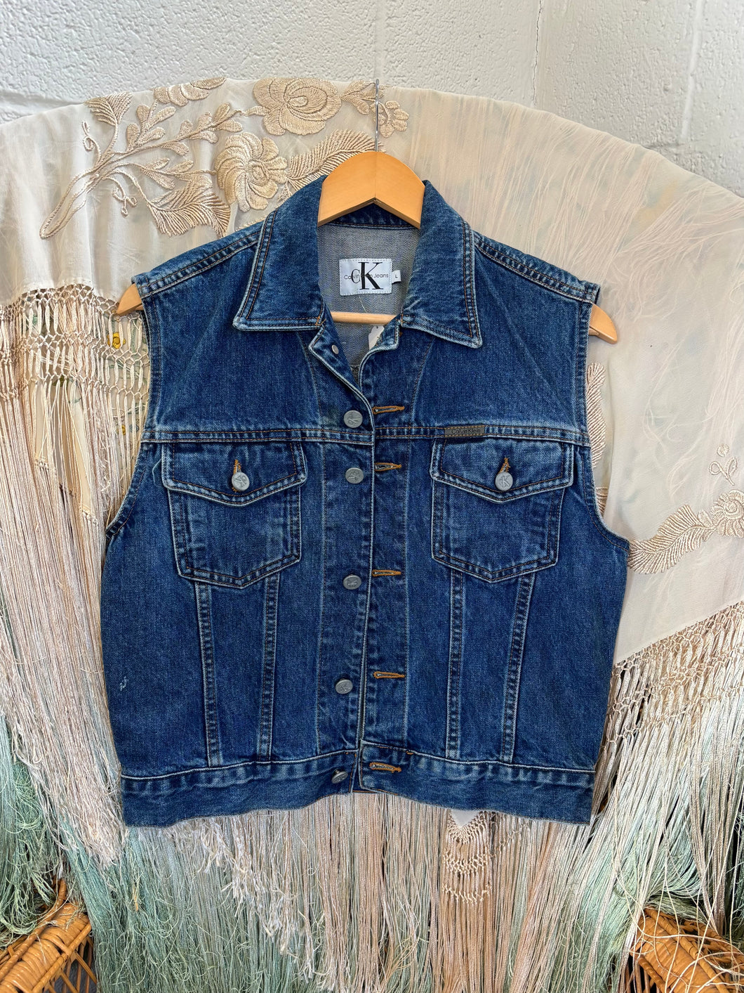 Vintage Calvin Klein Denim Vest | Tag Size Large