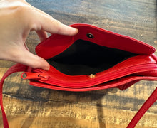 Vintage Red Leather Crossbody Purse