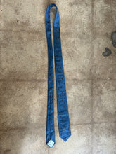 Vintage 100% Silk Blue Geometric Pattern Men's Necktie