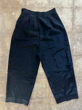 Vintage Black Wide Leg Trousers High Waisted Pleated Pants|Waist 26”
