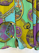 70’s Italian viscose novelty print blouse- medium