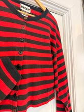 90’s BDP Red & Black Cotton Stripe Crop Long Sleeve | Medium