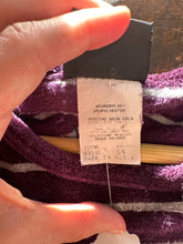 Vintage purple & gray stripe terry cloth tee