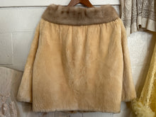 Vintage cream fur coat with collar