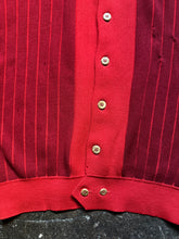 Vintage 50’s Damon Red Two Tone Stripe Wool cardigan | Medium