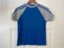 Vintage 70’s/80’s Blue + Grey Blank Varsity Tee|XS