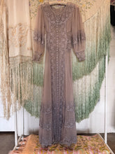 Rare! 30’s 40’s Lavender Net Lace Gown | xxs
