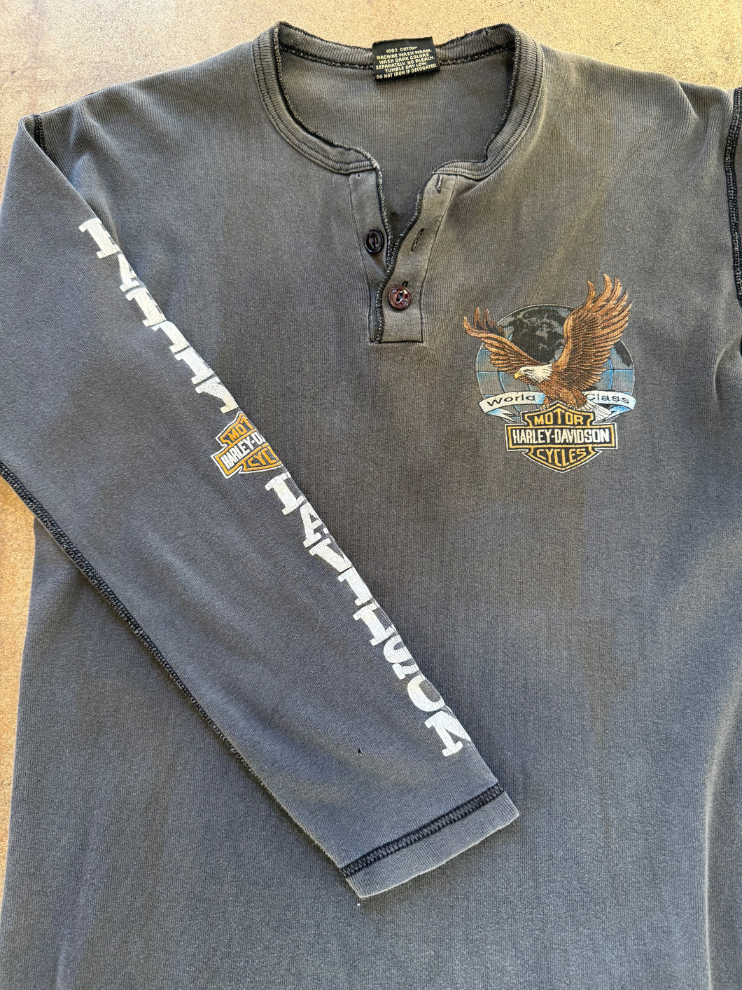 Vintage Harley Henley long sleeve tee | medium