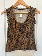 Vintage Y2K Leopard Print Tank Top|Small