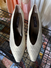 Vintage Prevata Italy Woven Cream Leather Pointed Toe Pumps Heels|size 9