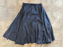Vintage Black Silk Maxi Skirt|M