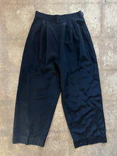 Vintage Black Wide Leg Trousers High Waisted Pleated Pants|Waist 26”