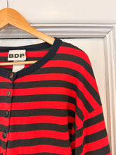 90’s BDP Red & Black Cotton Stripe Crop Long Sleeve | Medium