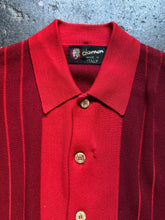 Vintage 50’s Damon Red Two Tone Stripe Wool cardigan | Medium