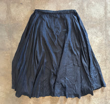 Vintage Black Silk Maxi Skirt|M