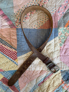 Vintage Brown Floral Leather Belt