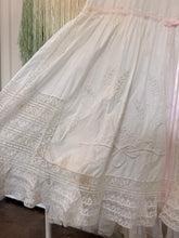 Antique Edwardian Layered lace embroidered petticoat skirt | xs
