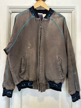 Vintage 90s Walls Mountain Southwestern Canvas Bomber Jacket|Large