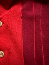 Vintage 50’s Damon Red Two Tone Stripe Wool cardigan | Medium