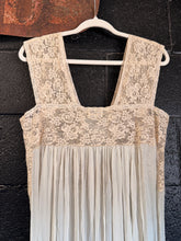 Antique 30’s Silk Chiffon pale blue slip dress | large