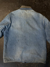 Vintage 60s Distressed Denim Blanket Lined Chore Coat|Large