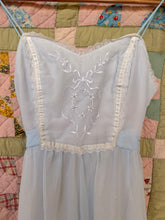 70’s Pale Blue Prairie Dress | M/L