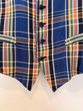 60’s Madras Plaid Taffeta Vest | Xs/Sm