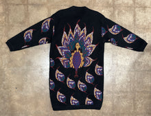 Vintage peacock/novelty pattern long cardigan|large