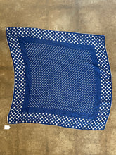 Vintage Blue+White Polkadot Silk Scarf