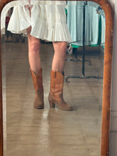 Vintage Dexter two tone leather & suede cowgirl boots | size 9