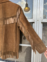 Vintage 1960s Jo-O-Kay Brown Suede Fringe Western Jacket|Medium