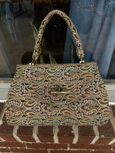 Vintage 50’s/60’s Handmade Paisley Tapestry Purse with Brass Turnlock Clasp