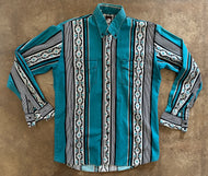Vintage Western Geometric pattern Button Down|Medium