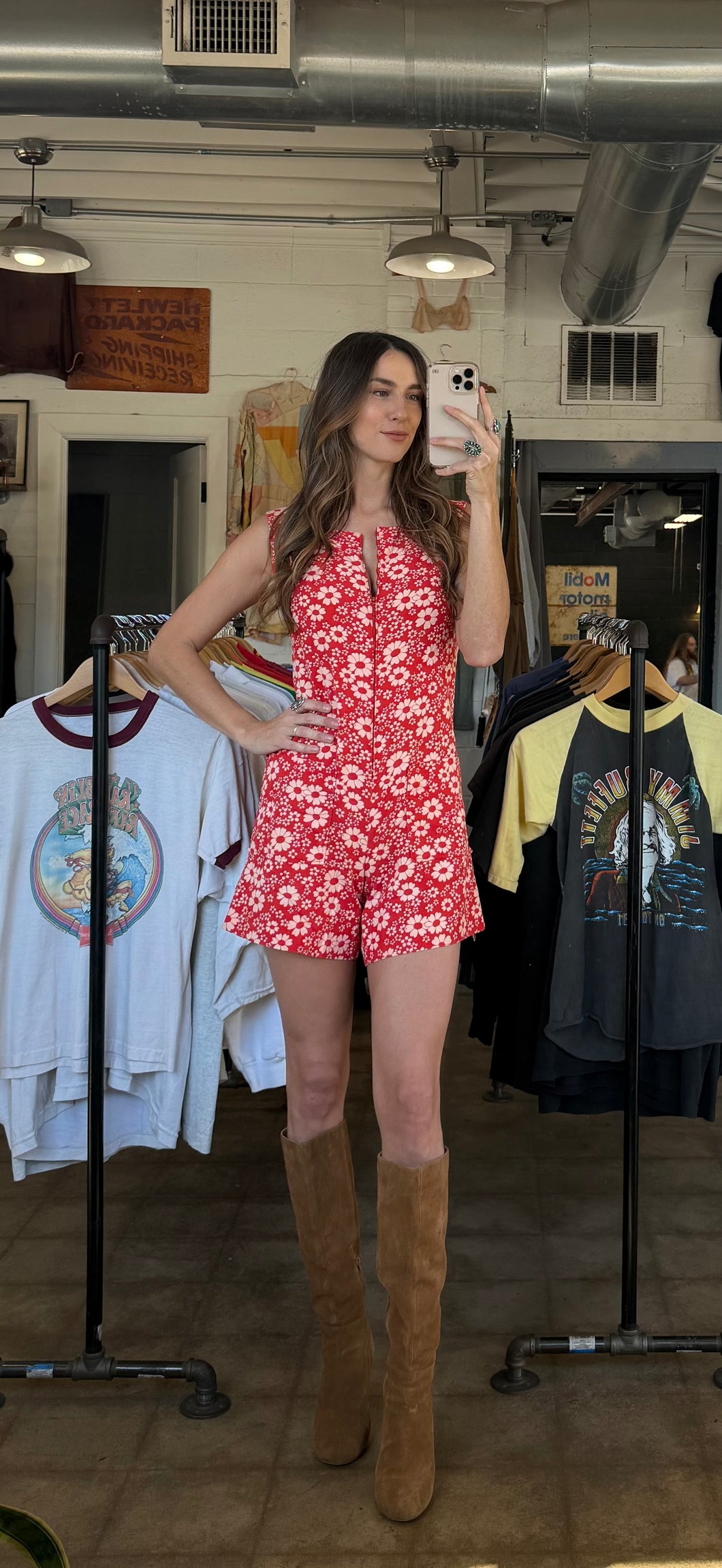Vintage 70’s cotton daisy romper | sm/m