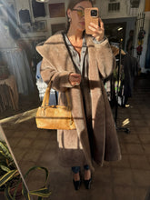 Vintage faux fur hooded trench coat