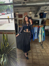 Vintage Black Silk Maxi Skirt|M