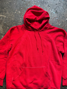 70’s bright red raglan hoodie | small