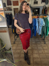 Vintage purple & gray stripe terry cloth tee