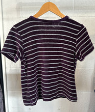 Vintage purple & gray stripe terry cloth tee