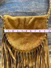 Vintage 60’s/70’s Suede Crossbody Purse With Braided Strap + Long Fringe