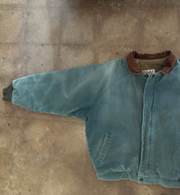 Vintage 90s Faded Sage Green Walls Blizzard-Pruf Canvas Bomber Jacket|XL