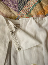 40’s 50’s White Cotton Button Front Midi Skirt w/ Utility Patch Pockets | small
